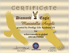 Certificato Diamond Eagle garanted by Prodigy Life, Academy US for ach